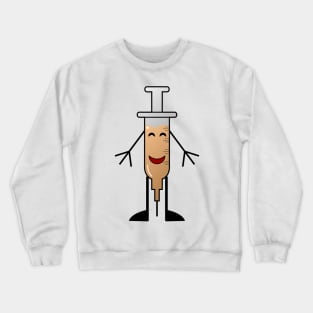 Syringe blushed smile doodle Crewneck Sweatshirt